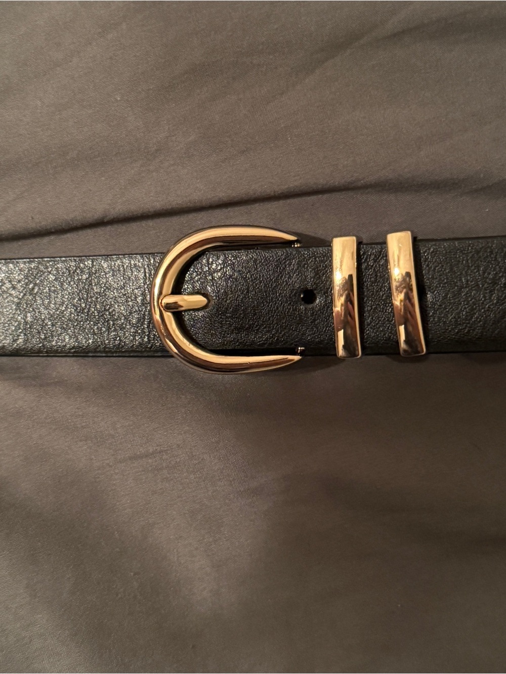 Women's Classic Slim Skinny Belt – Black with Gold Hardware